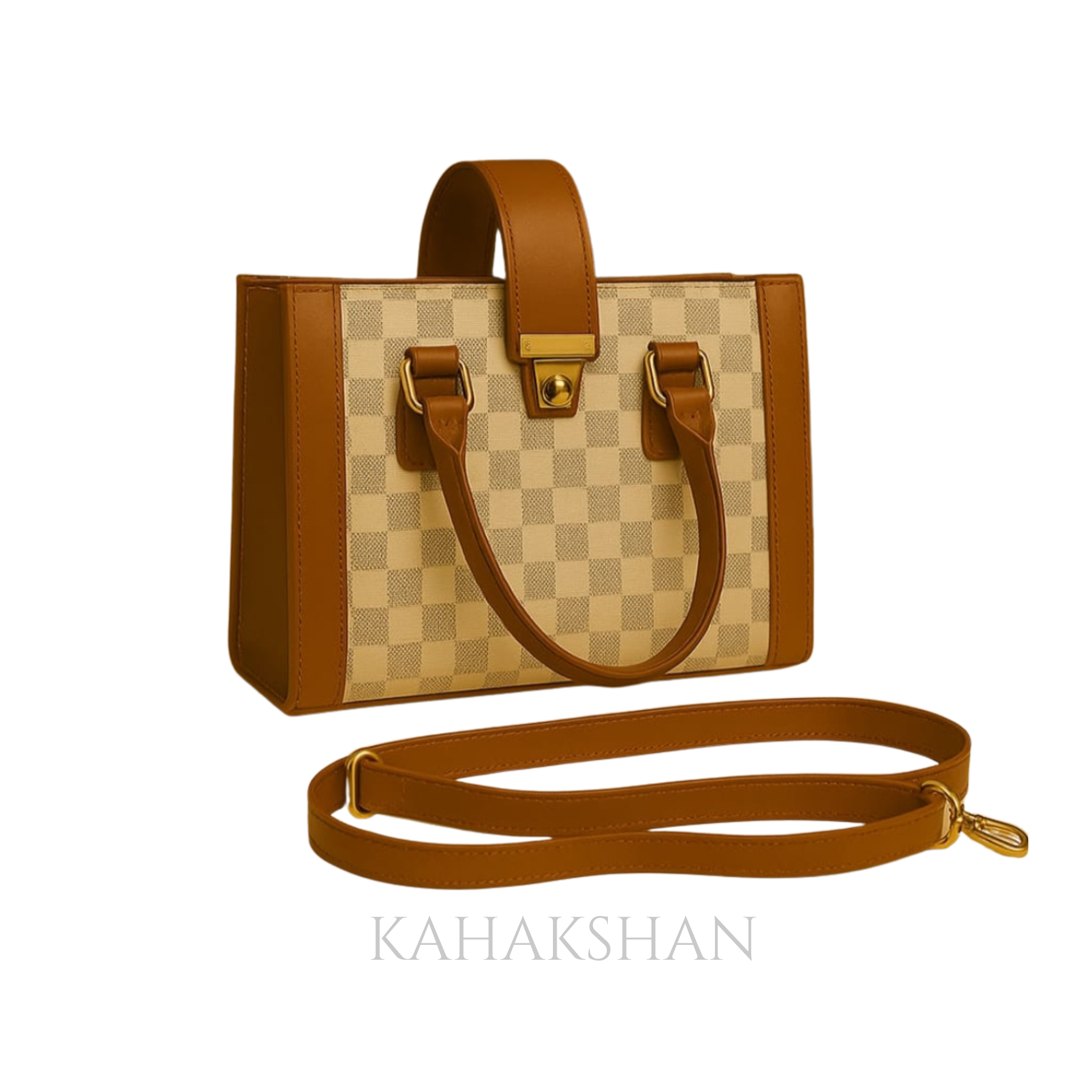 Elegant Leather shoulder with Gold Accents