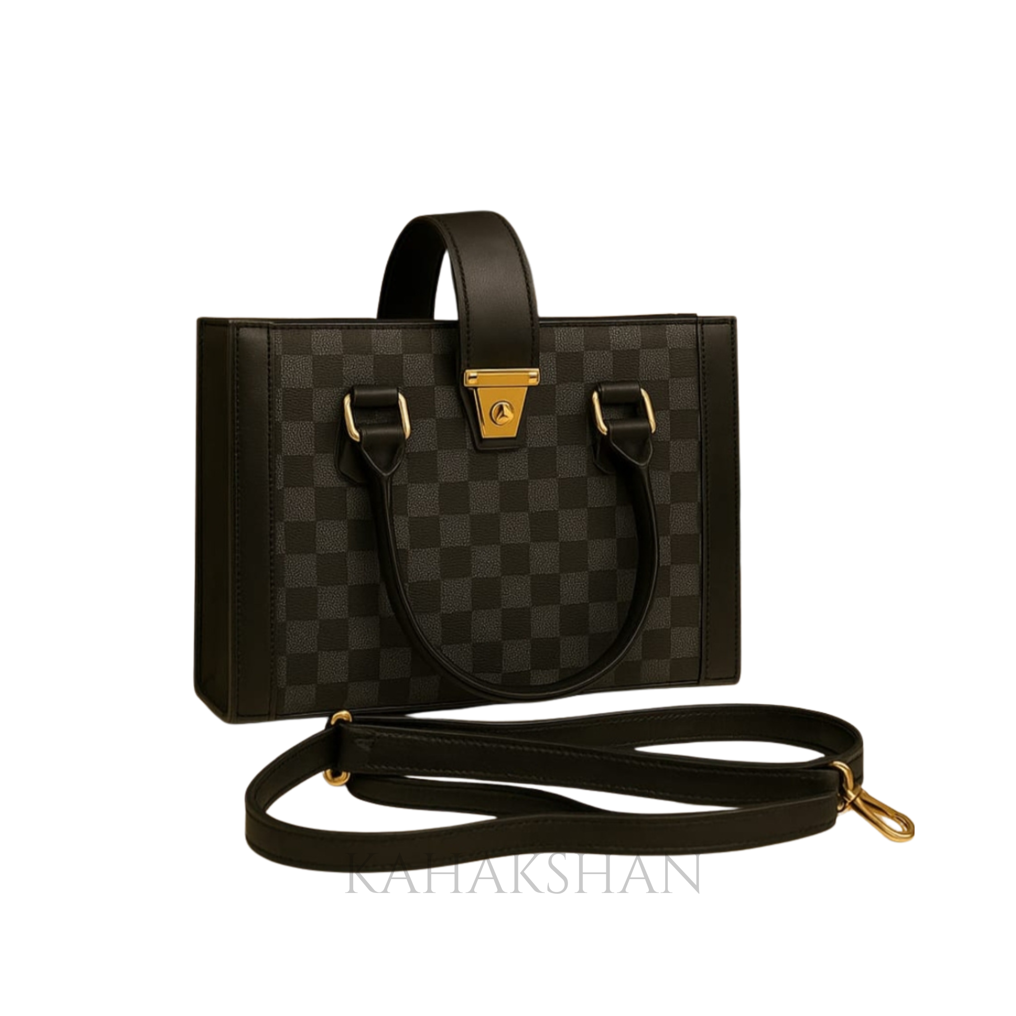 Elegant Leather shoulder with Gold Accents